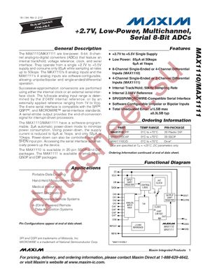 MAX1110EPP+ datasheet  